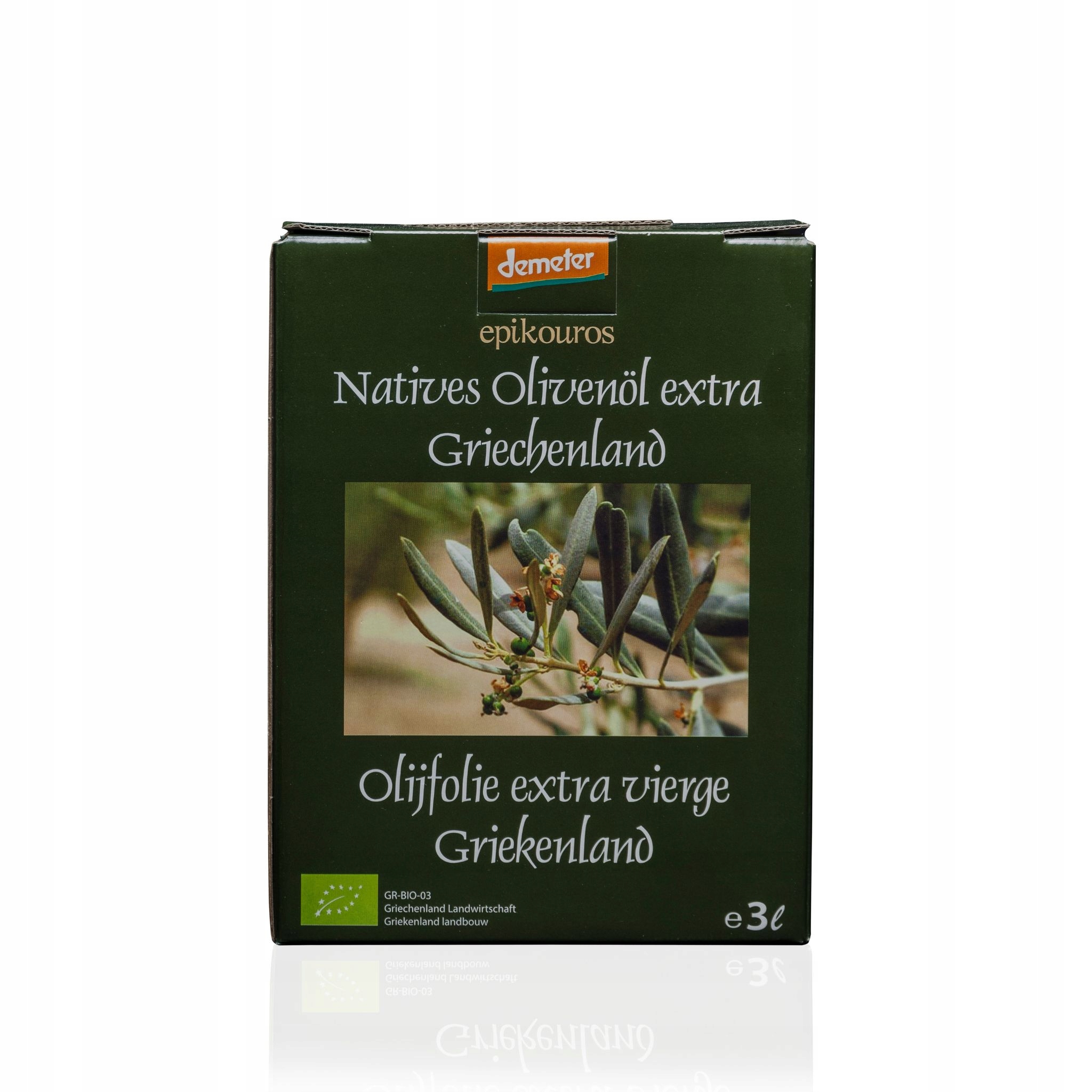 Epikouros oliwa extra virgin Kalamata 3L bag-in-box Bio Demeter