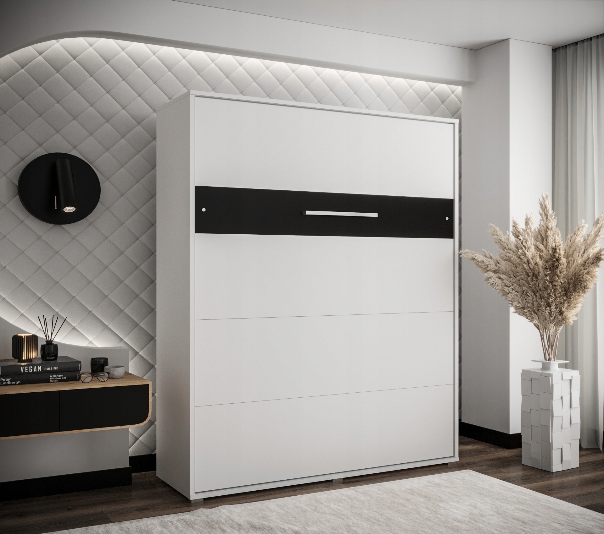 Półkotapczan pionowy Łóżko w szafie 160 cm HOME Długość mebla 235 cm