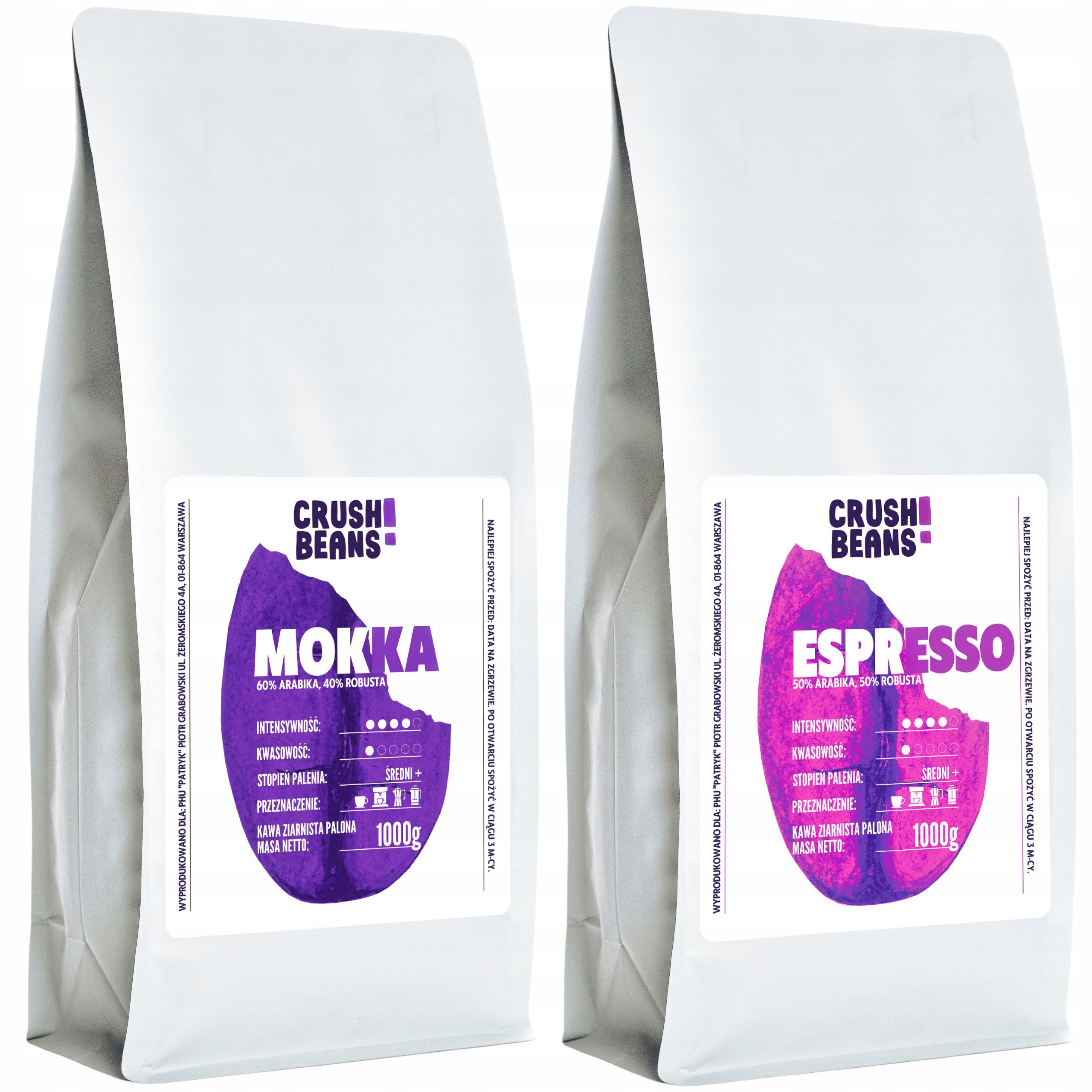 Levně Mletá káva 2 kg Mokka+espresso Crush Beans MIX