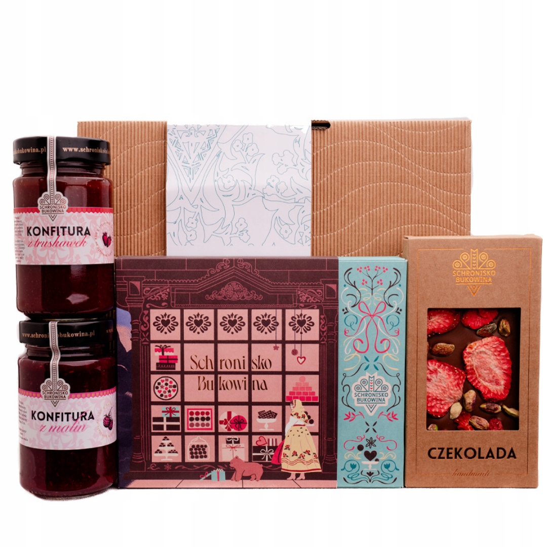 Sladký dárek pro babičku a dědečka Schronisko Bukowina zavařenina čokoláda
