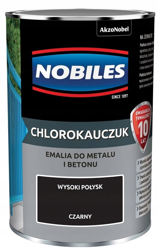 

Farba Nobiles Chlorokauczuk- czarna, 0.9l