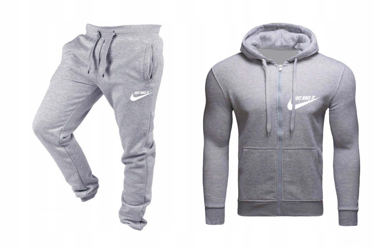 Tepláková Souprava Teplákovka Just Bike It Pánská Rozepínací Šedá L