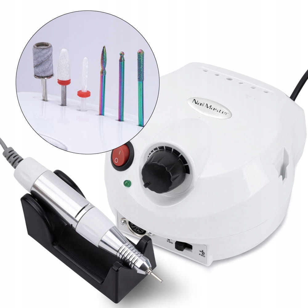 Profesjonalna Frezarka Do Paznokci DM202 65W Mocna Biała Pedicure Manicure