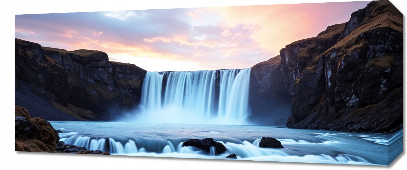 Obraz 70x30 cm na plátně do obývacího pokoje Ložnice Panorama Vodopády 2