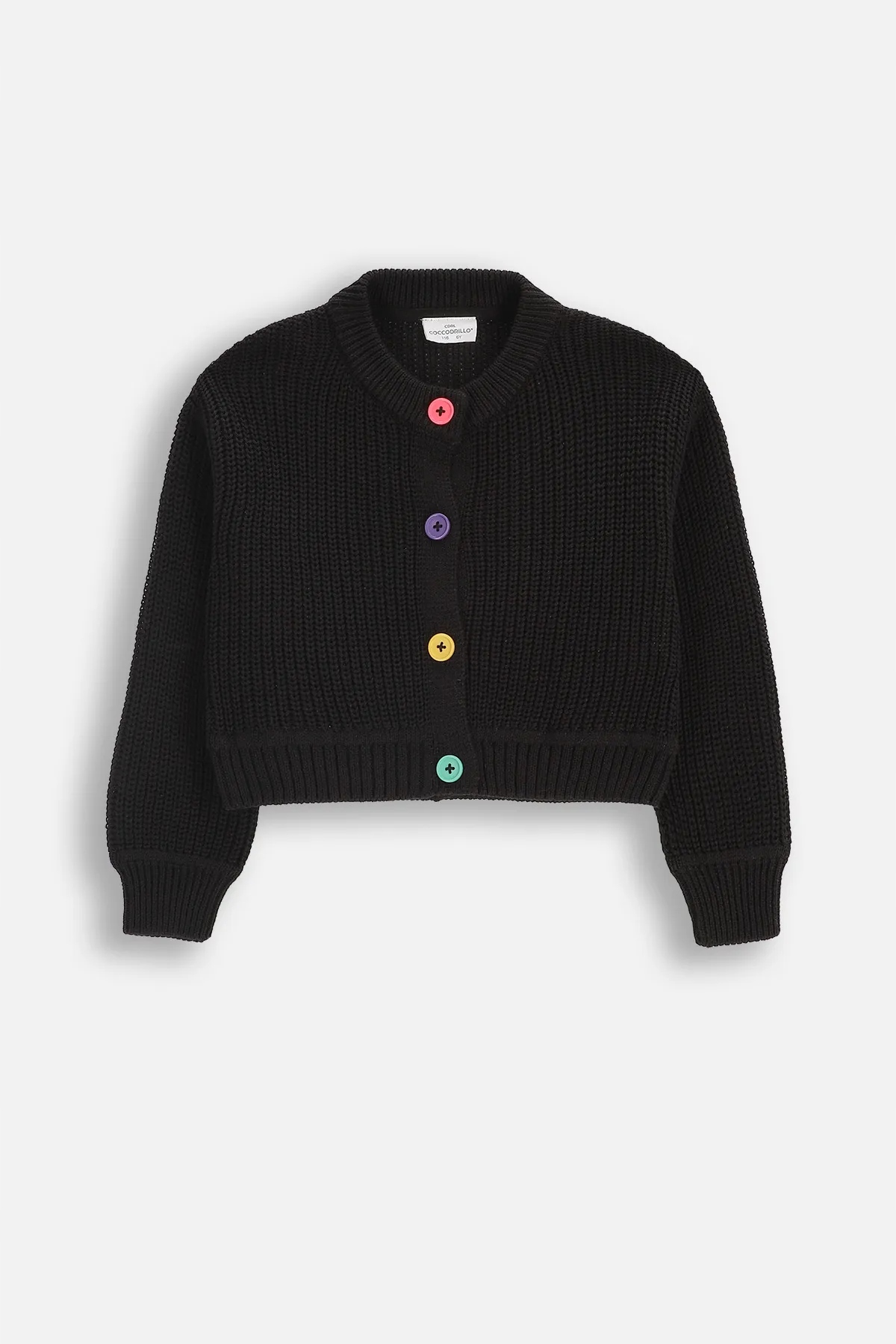 Sweter Dziewczęcy Rozpinany Czarny Kardigan 092 Coccodrillo ZC5