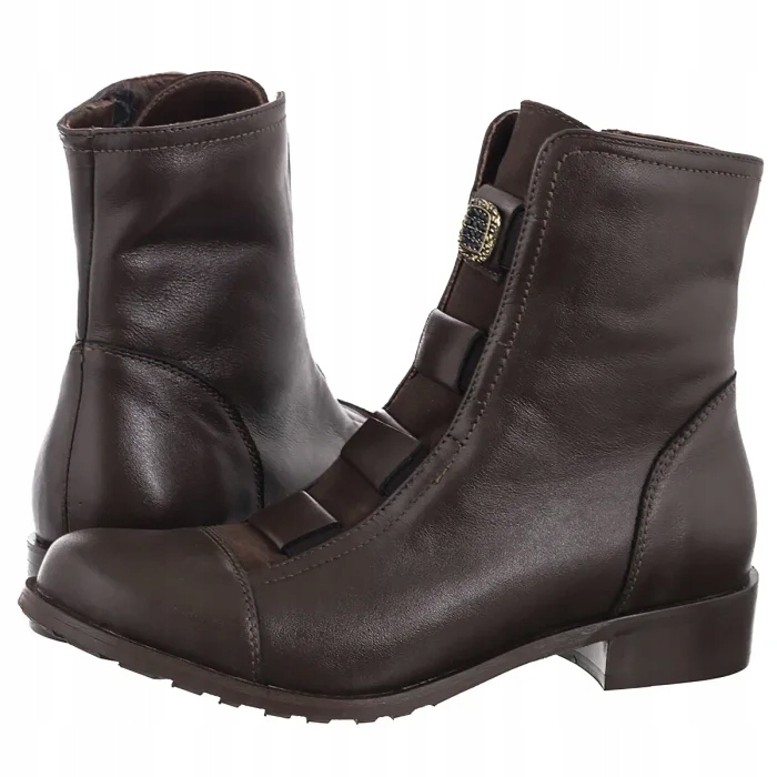 Kožené zateplené dámské Kotníkové Boty Nepeke Alma Brown Hnědé