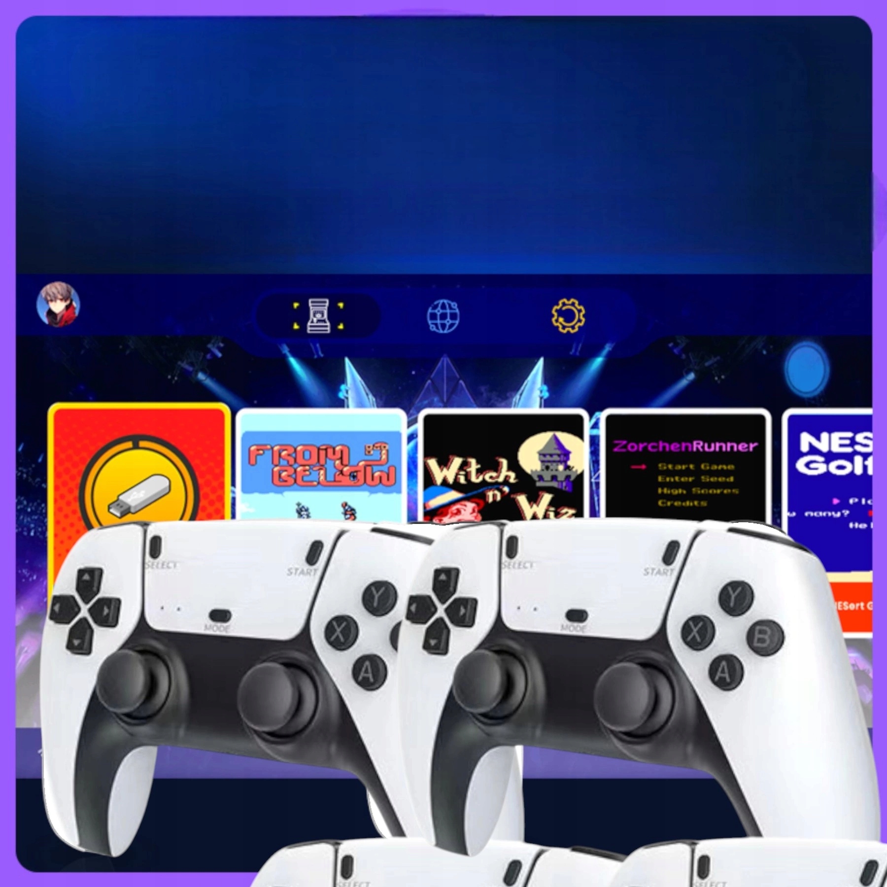 KONSOLA RETRO PRZENOŚNA GIERKA TELEWIZYJNA HDMI STICK 2 PADY 20000 GIER !!!