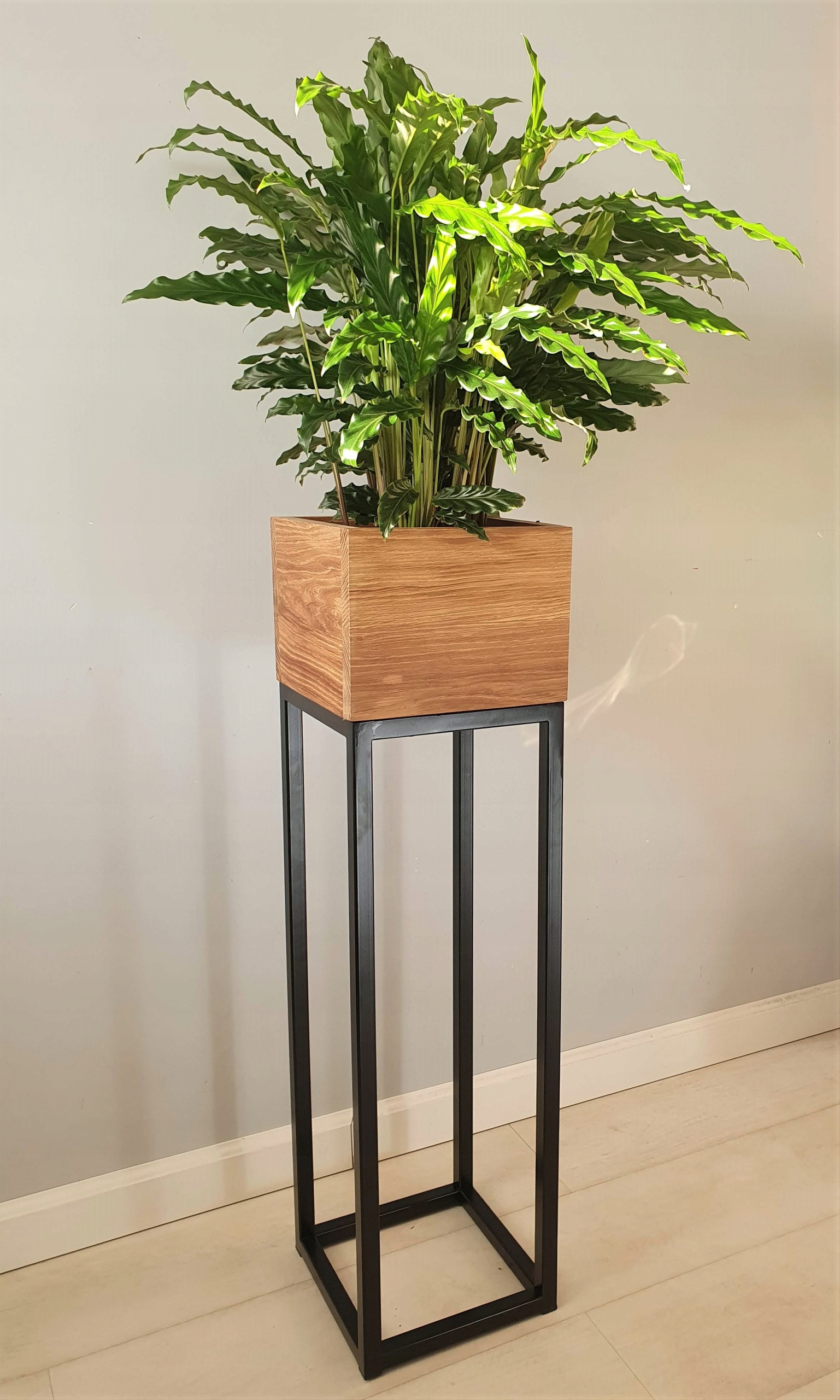 Kwietnik industrialny LOFT duży DONICA DĄB stojak Marka inna