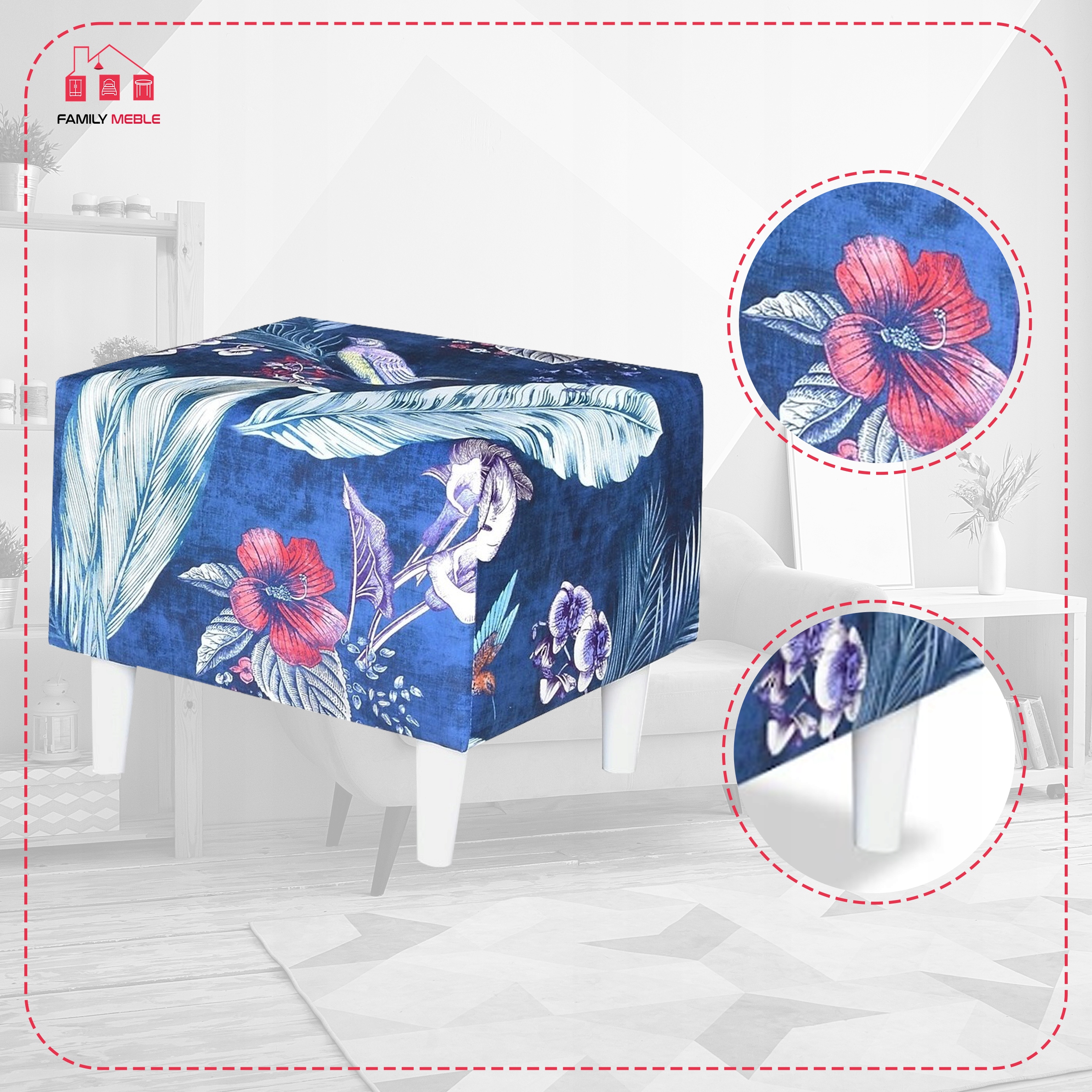 Pufa puf podnóżek siedzisko Ari Print Family Meble Kod producenta PUFA SPRING 2