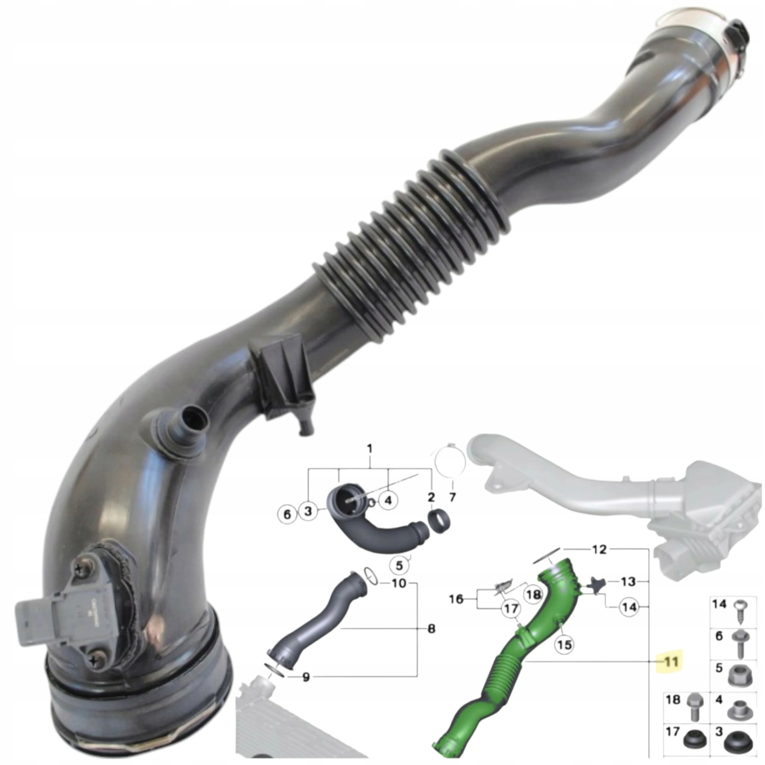Trubka turbo intercoolerová hadice Bmw F20 F30 F34 F32 F34 X3 F25 X4 F26 35i N55