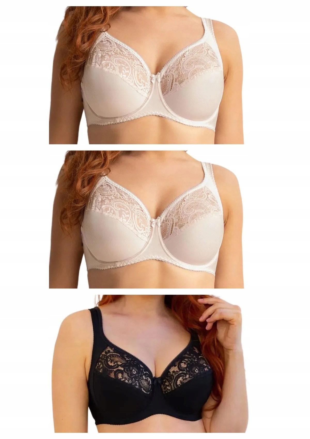 Kleo Kerri 338 podprsenka 3 ks 2x pudrová růžová černá 90G