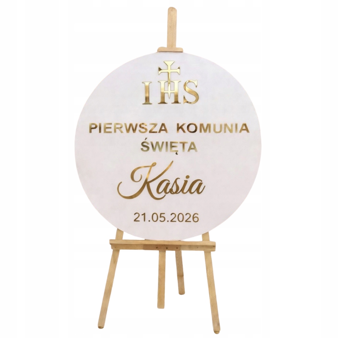 Uvítací tabule První Svaté Přijímání Společenská dekorace zlaté zrcadlo