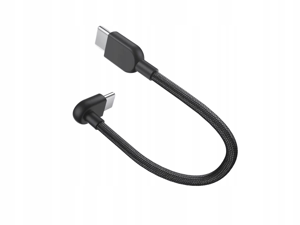 Xiaomi Kabel Usb-c do Usb-c 10 cm 3A oplot 90° 60W ciemnoszary