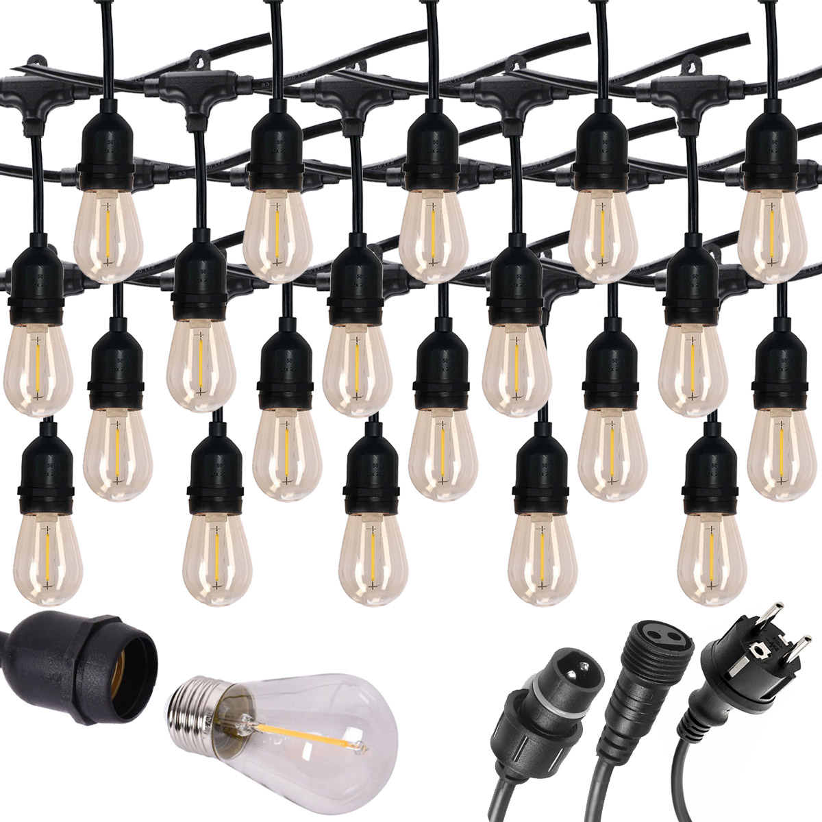 

Girlanda Świetlna Ogrodowa Led 1W 24m 20xE27