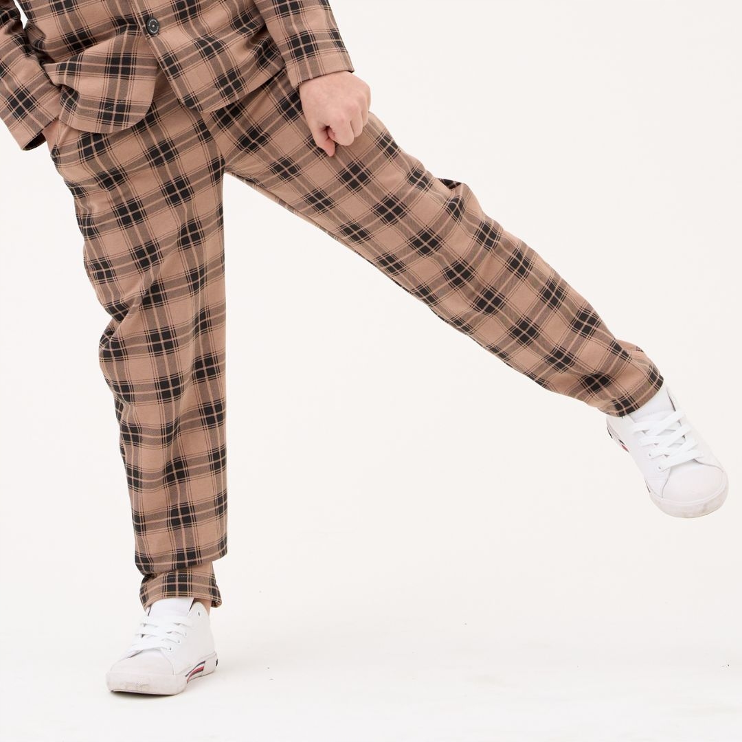 Spodnie Oliver beżowe w kratę R.122 7/8 LAT Marka Inna marka