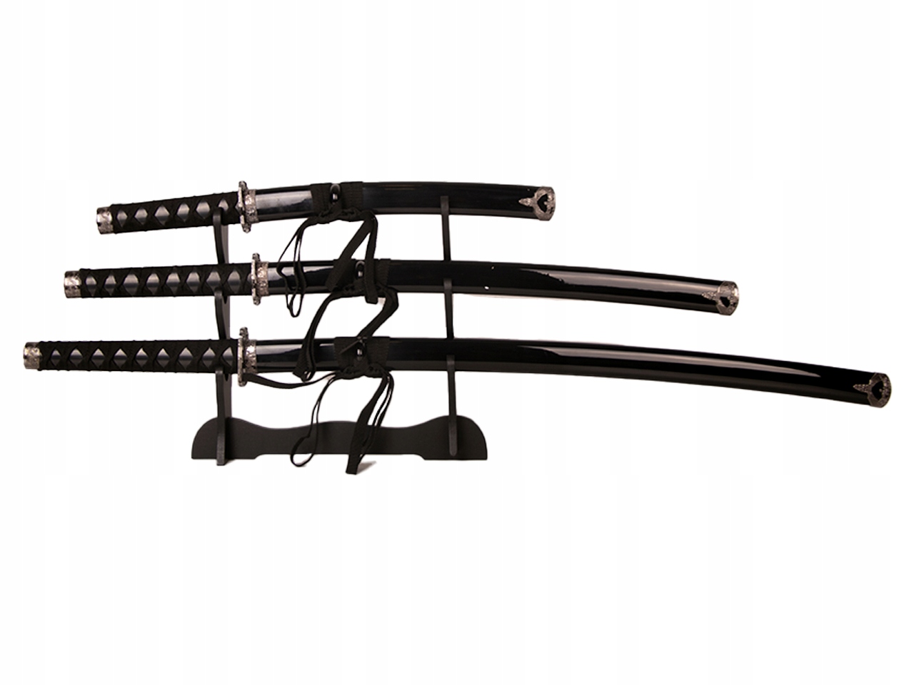 Sada 3 Samurajských Mečov Katana Na Stojane Dekorácia