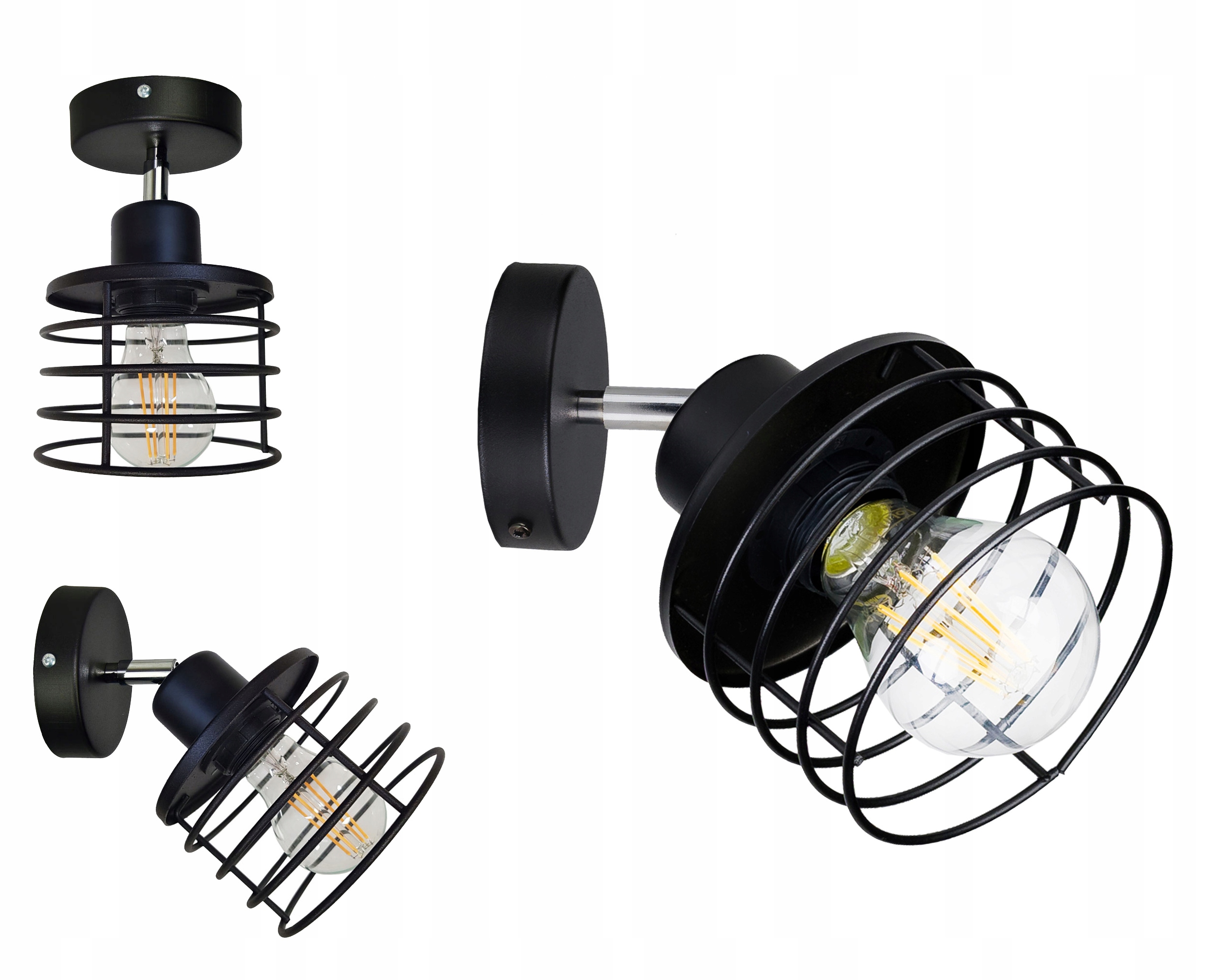 

Lampa Kinkiet Ścienny regulowany loft Sprężyna