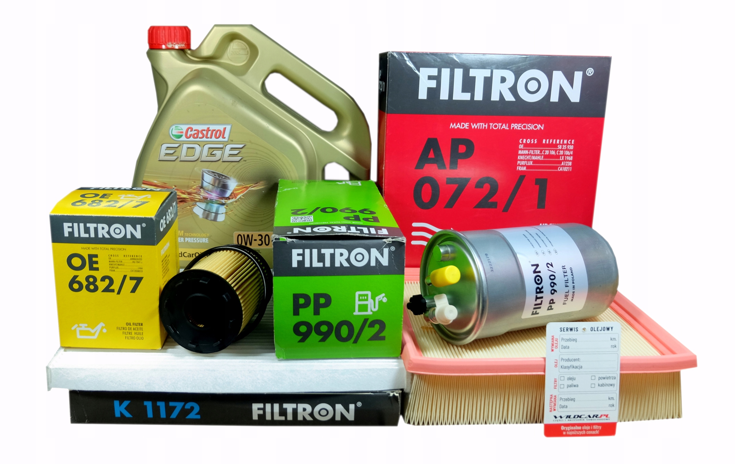 4 x filter olej 0W30 Castrol Edge Opel Corsa E 1.3 75 95 Cdti 14-