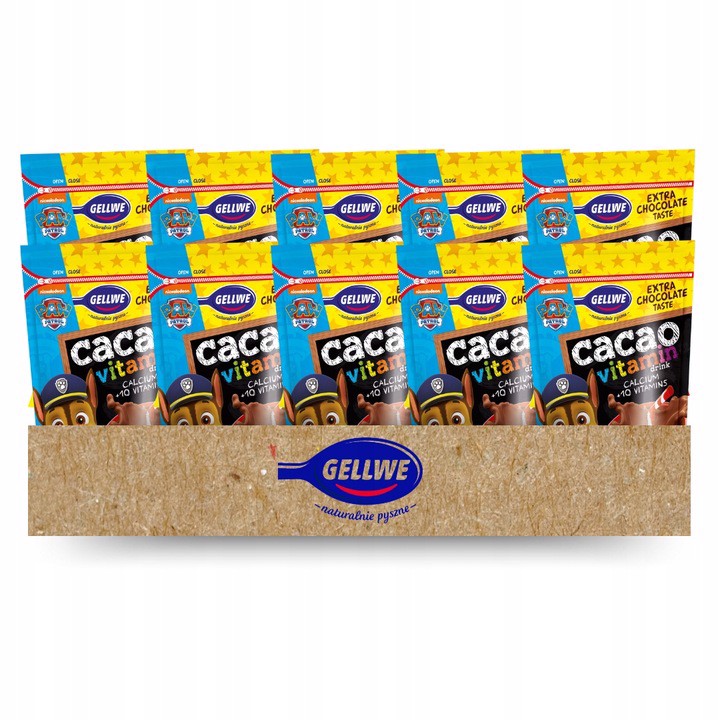 Levně Gellwe Kakaový vitamín Kakaový nápoj v prášku 150 g x 10 kusů