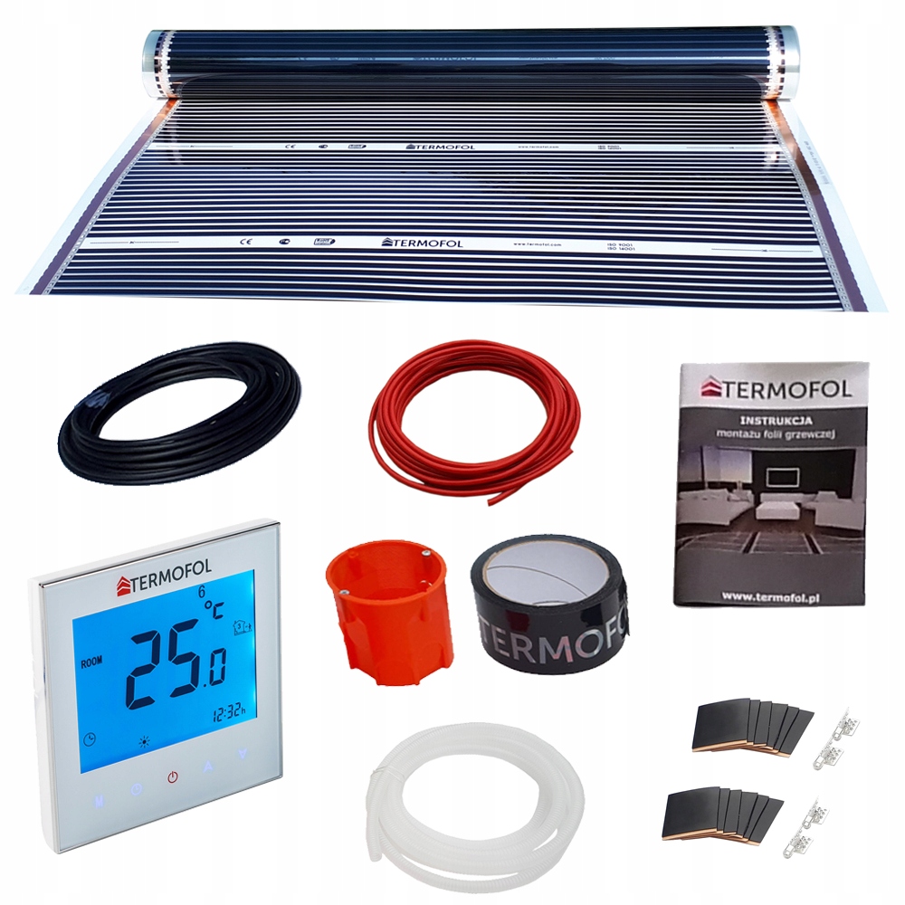 FOLIA MATA GRZEWCZA PODCZERWIEŃ ZESTAW 140W - 14m²