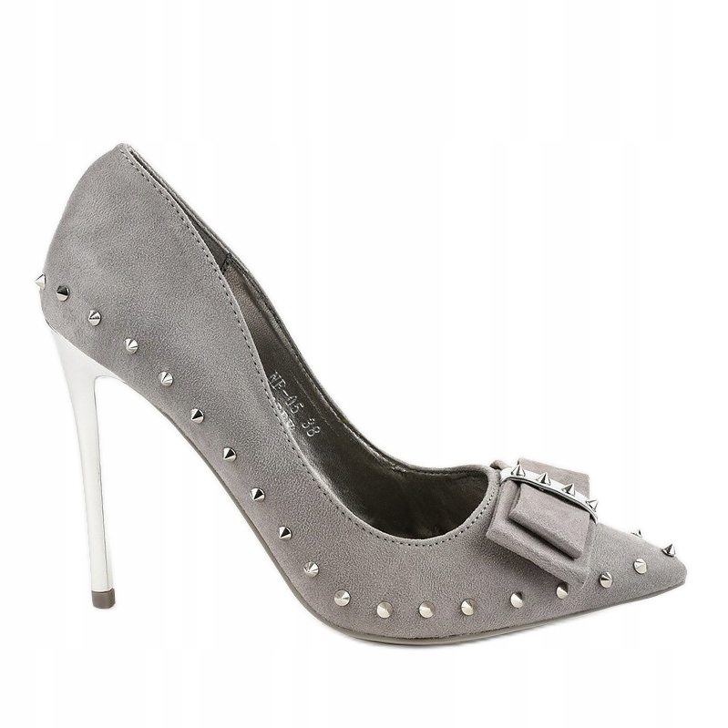 

Szare Skóra ekologiczna Buty Czółenka r.39