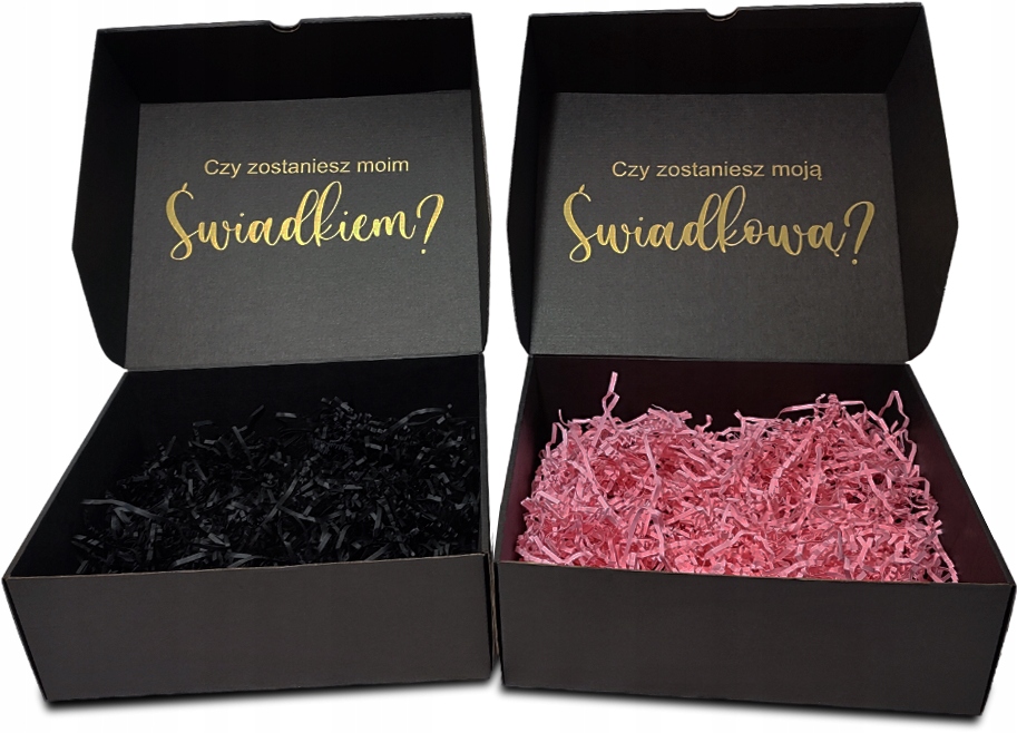 Pudełko box czy zostaniesz ŚWIADKOWĄ ŚWIADKIEM na prezent wesele czarne Marka inny