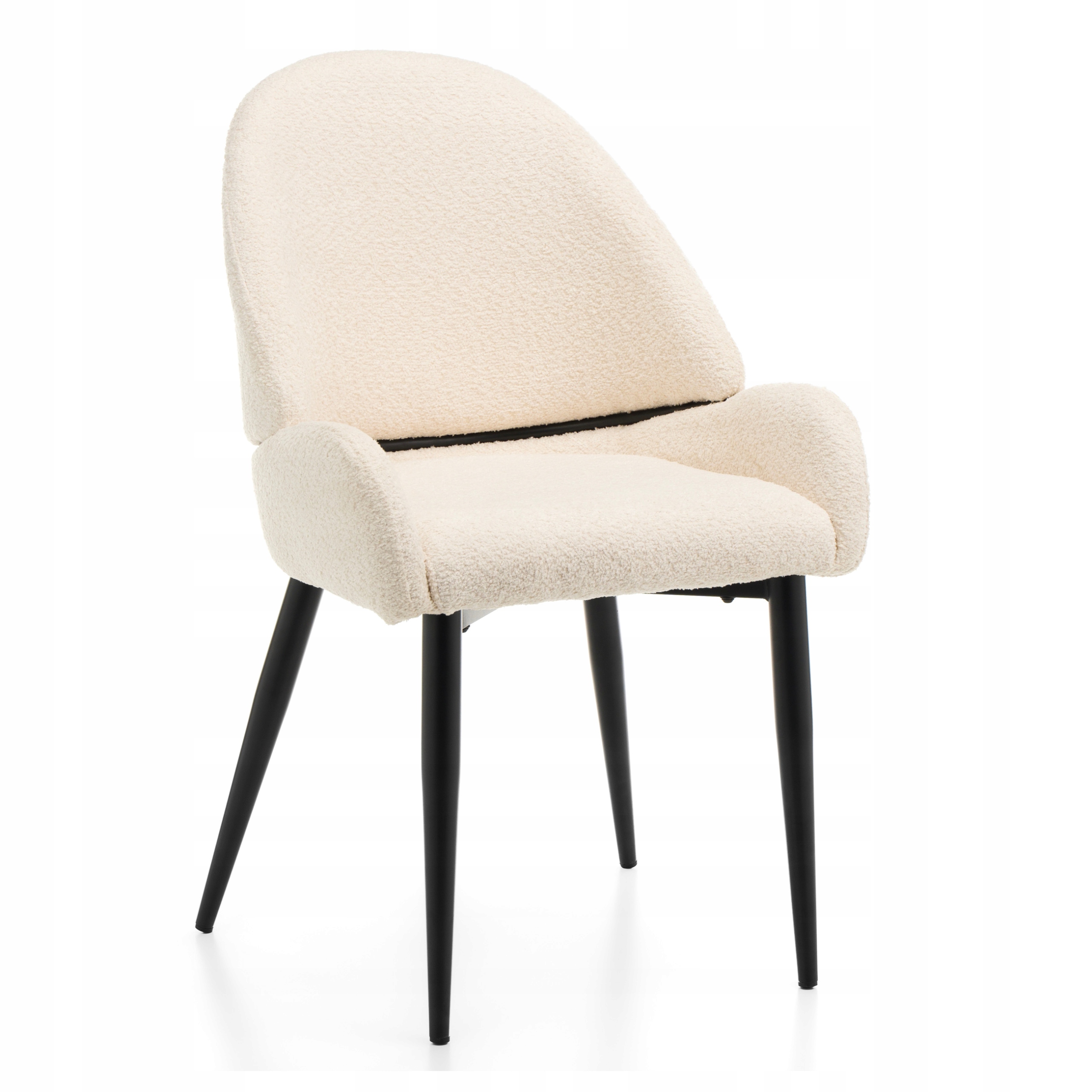 Čalouněná Židle Žinylková Boucle Světle Béžová Glamour Jídelna Bergamo