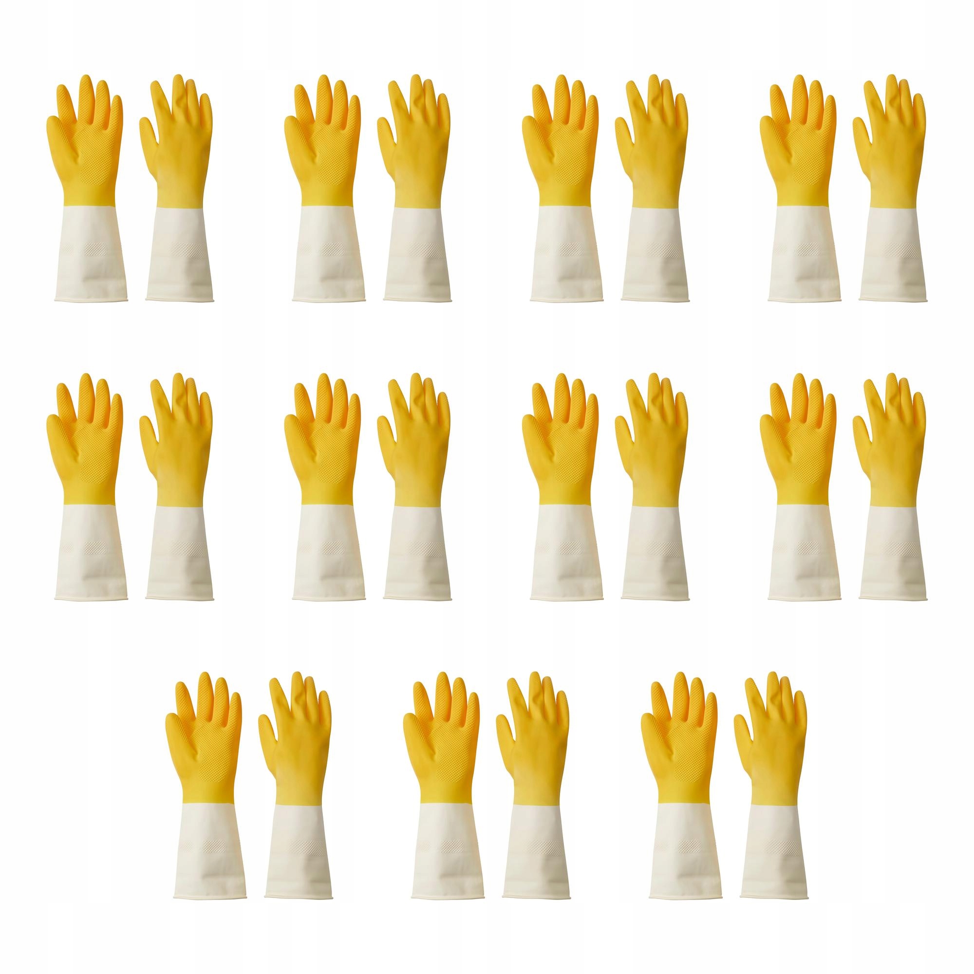 11 ks Úklidové rukavice Rinnig zářivě žluté krémové S