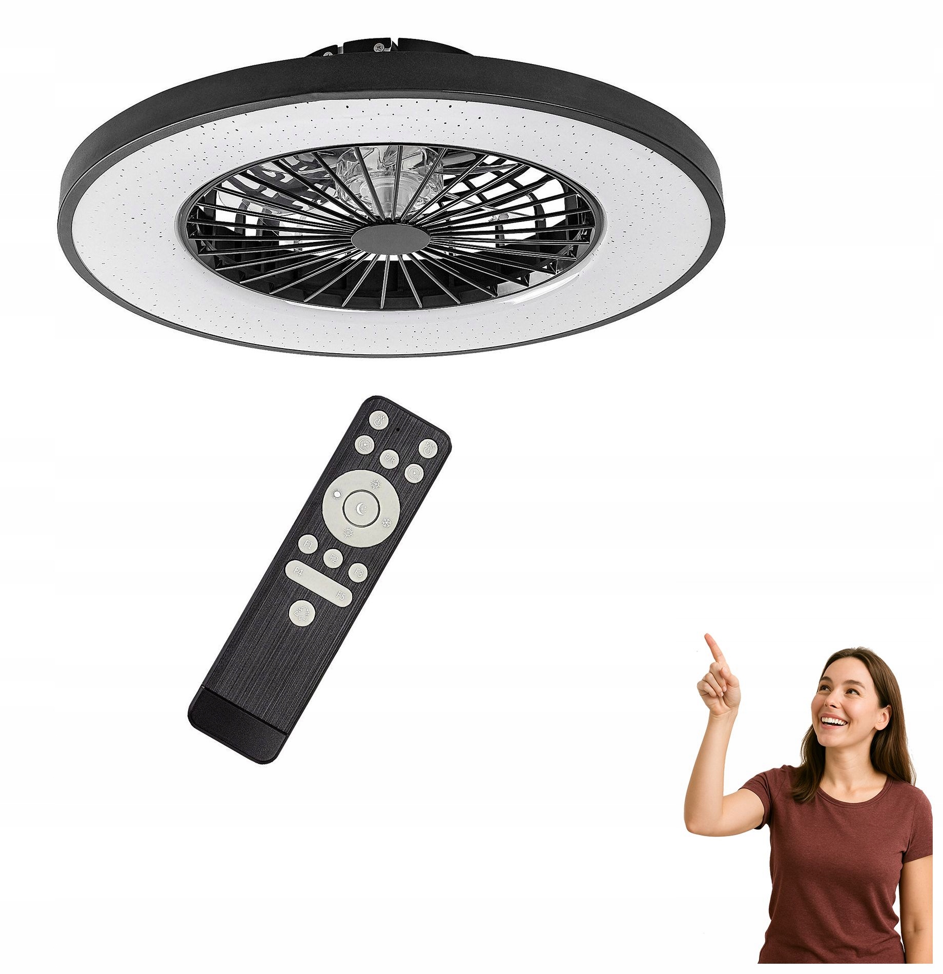 Stropná lampa s ventilátorom Led ventilátor 72 W s diaľkovým ovládaním DALFON2 7