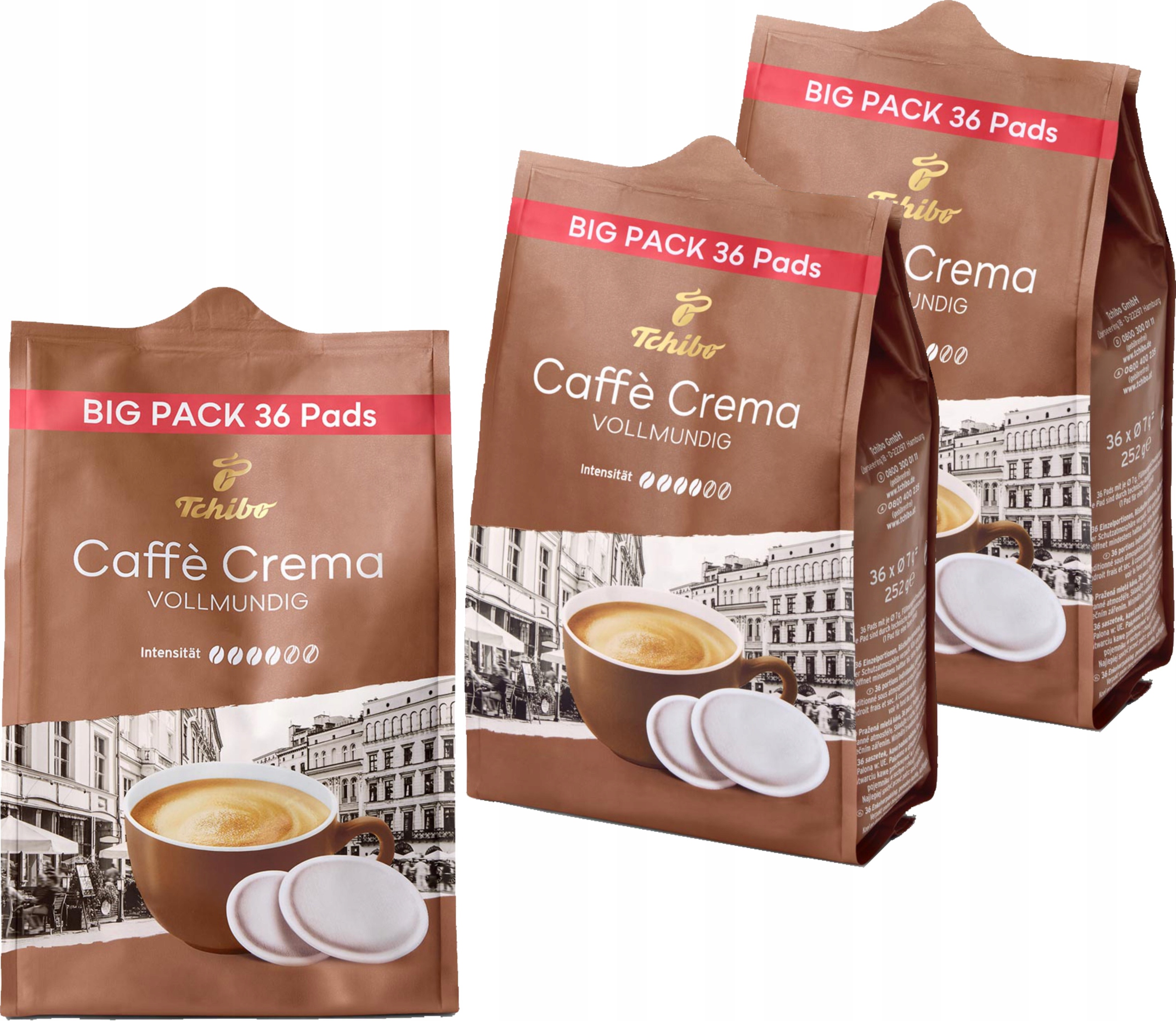 Levně Káva pro Senseo Tchibo Caffe Crema Set 3 x 36 kusů sáčků
