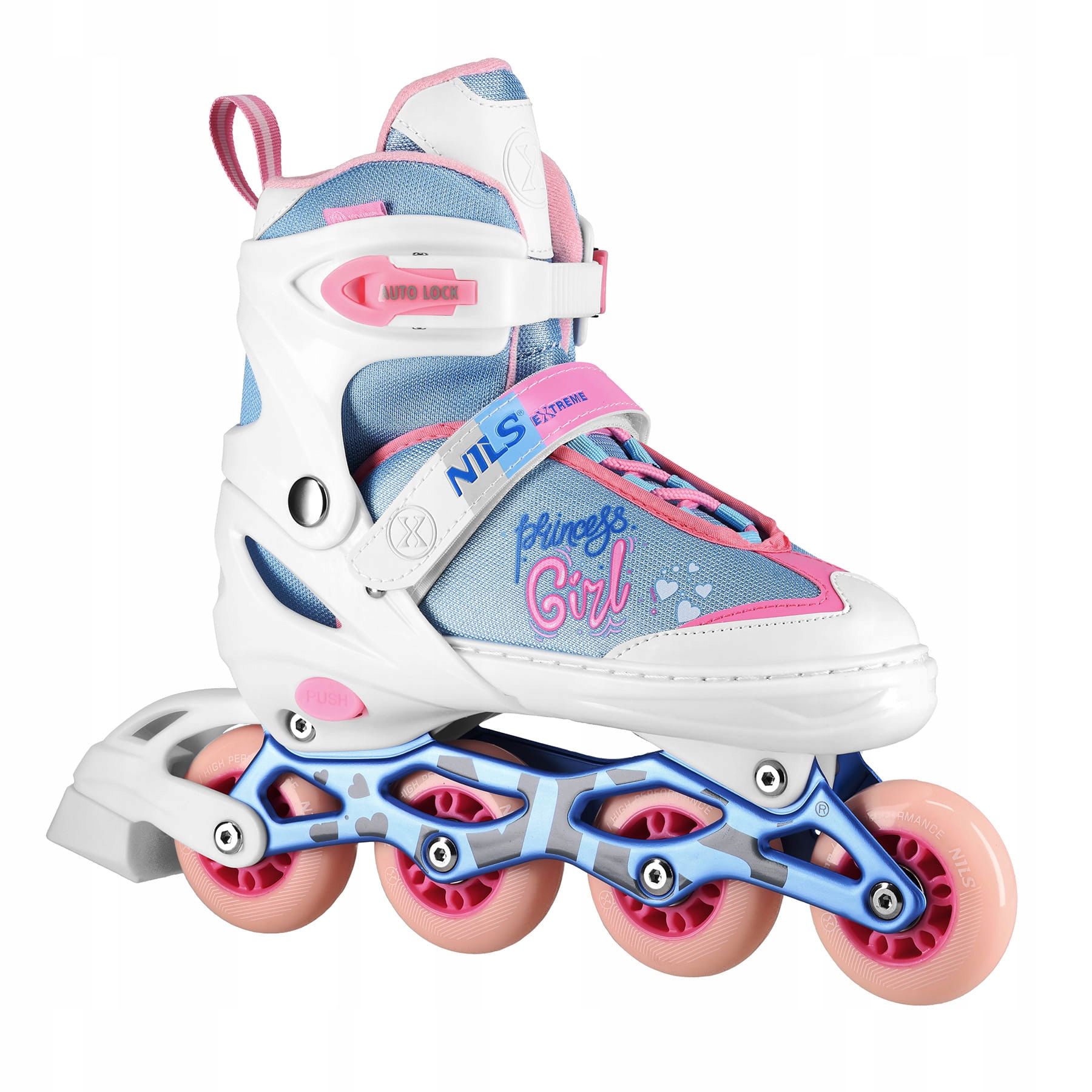 Rolki Princess M 35-38 Nils Extreme NA18168A Łyżworolki Białe Regulowane