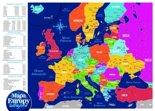 Mapa Europy zdrapka PRODUKT POLSKI EUROPA