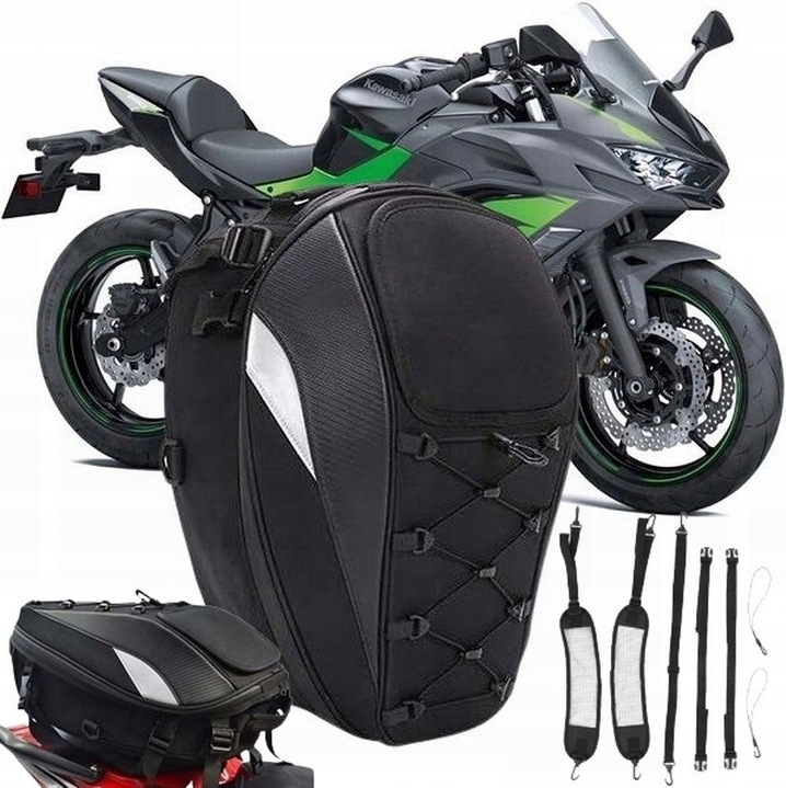 PLECAK NA MOTOR MOTOCYKLOWY NA KASK WODOODPORNY TORBA SAKWA SIEDZENIE 2W1