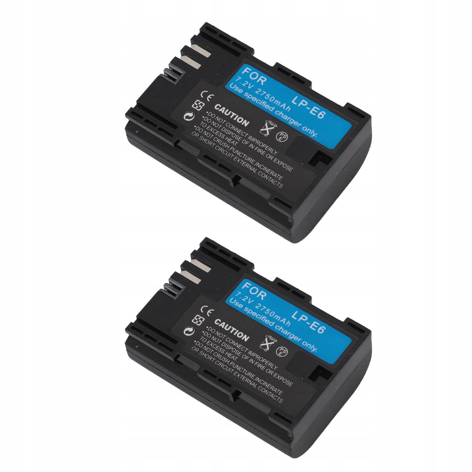 2PCS Bateria aparatu 2750 mAh 7,2 V dla LP E6 E6N R5 R6 90D 60D 70D H8