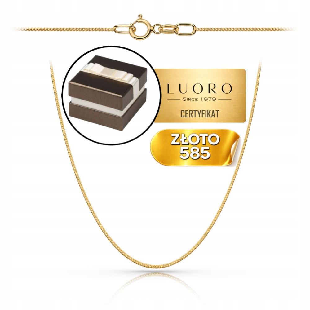 Řetízek Zlatý 585 14K Vazba Pancíř Hladký 50 CM Elegantní