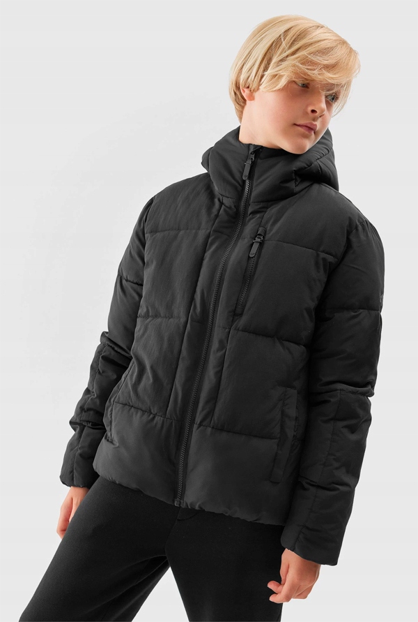 4F GRUBA CHŁOPIĘCA KURTKA ZIMOWA PUCHOWA PIKOWANA / rozm 140 Długość do bioder