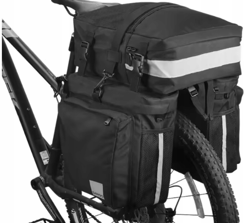 Sakwa rowerowa tylna Roswheel 37l 3 komory pojemna siatka wytrzymała