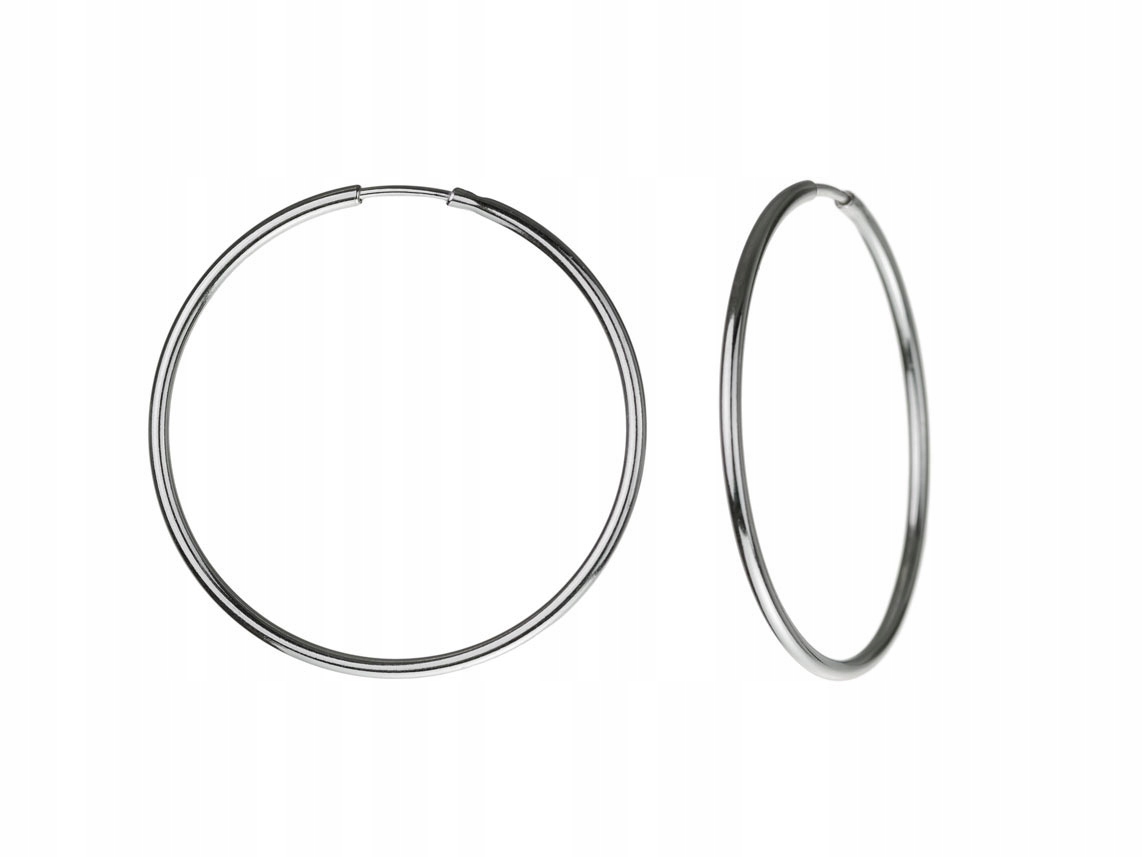 Náušnice Kola Stříbrná Velká 4 cm Kolečka 40 mm Silná 1,8 mm Stříbro 925 Elegantní