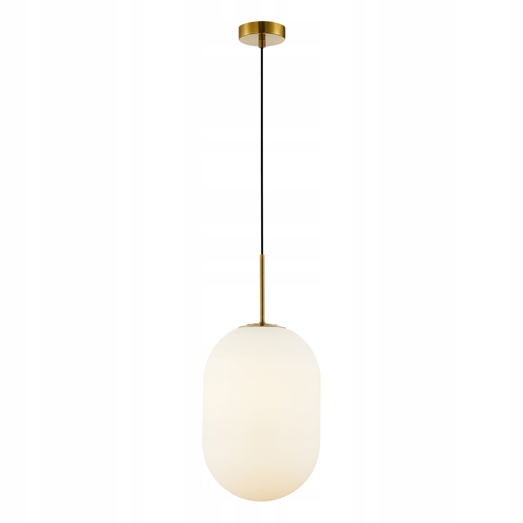 Závesná lampa zlatá, veľké sklenené biele tienidlo nad glamour stôl 24 cm Milagro