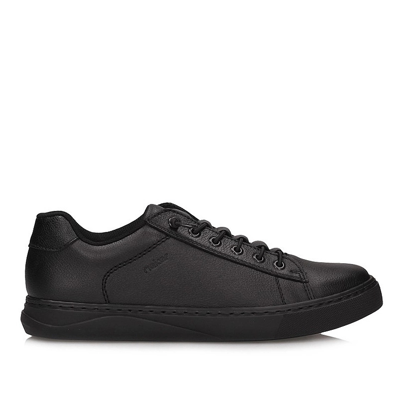 Černé pánské kožené polobotky Rieker B9956-00
