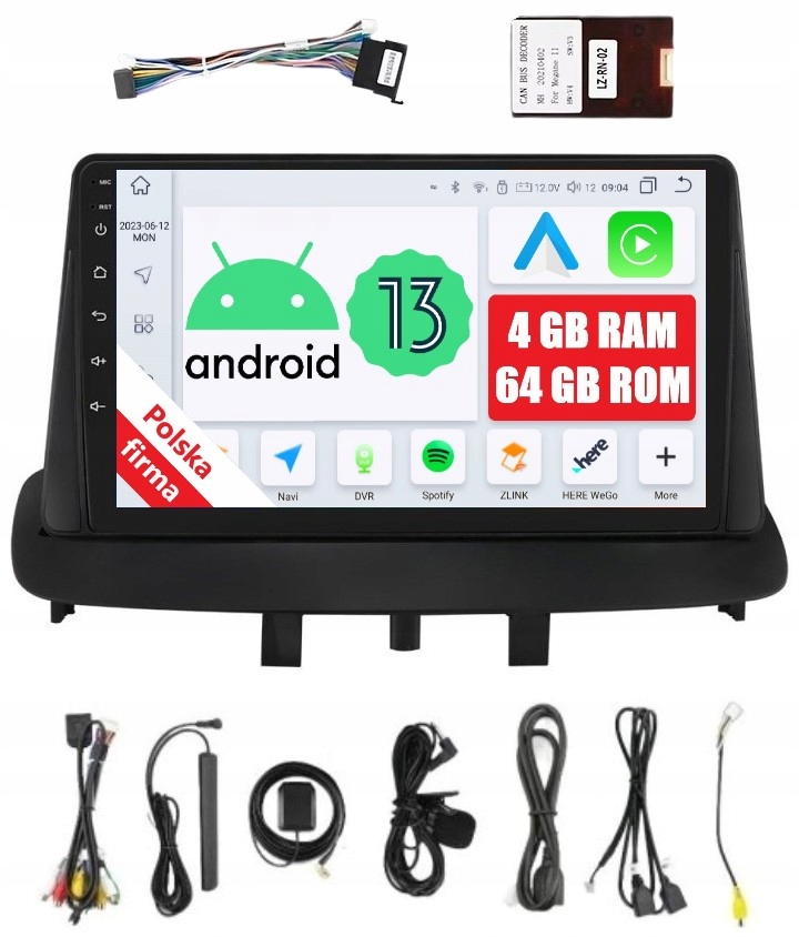 Rádio 2DIN Navigácia Android Renault Megane 2 II 4/64 Gb Dsp Carplay Lte