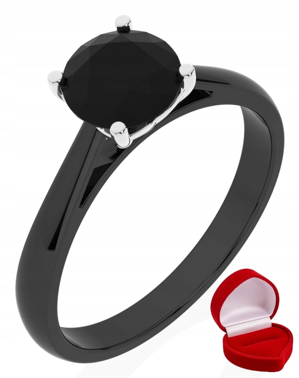 Zlatý Prstýnek 585 14k Brylant Č. 1 ct Černé Zlato R20