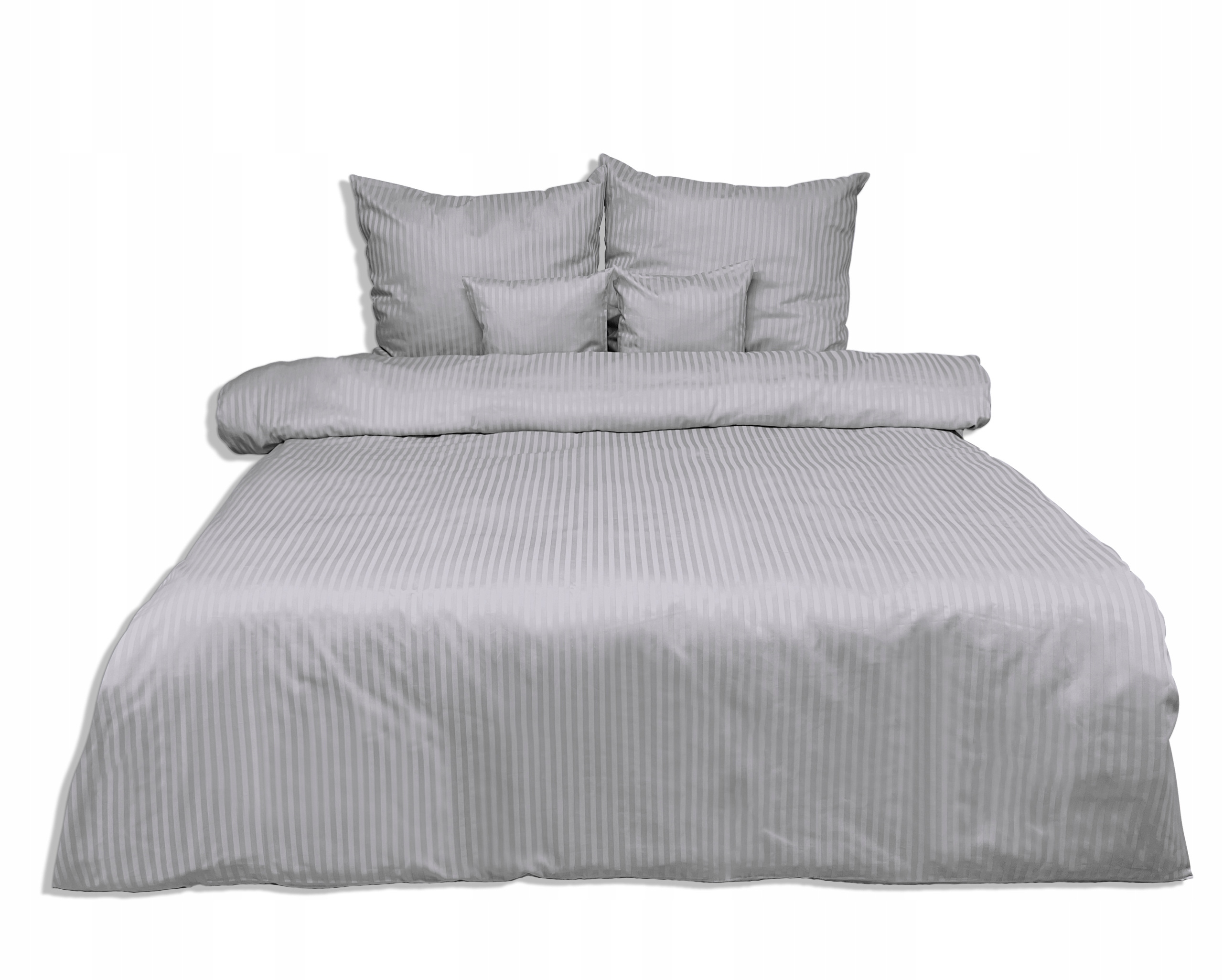 Posteľná bielizeň z Adamasku 220 x 200, pruhy 1 cm, svetlosivá