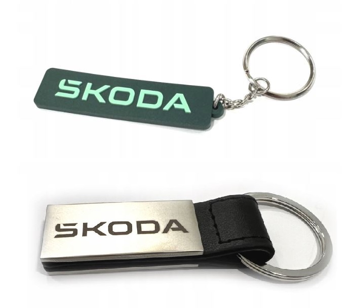 2x Breloki Do Kluczy Metalowy I Gumowy Skoda Nowy Breloczek