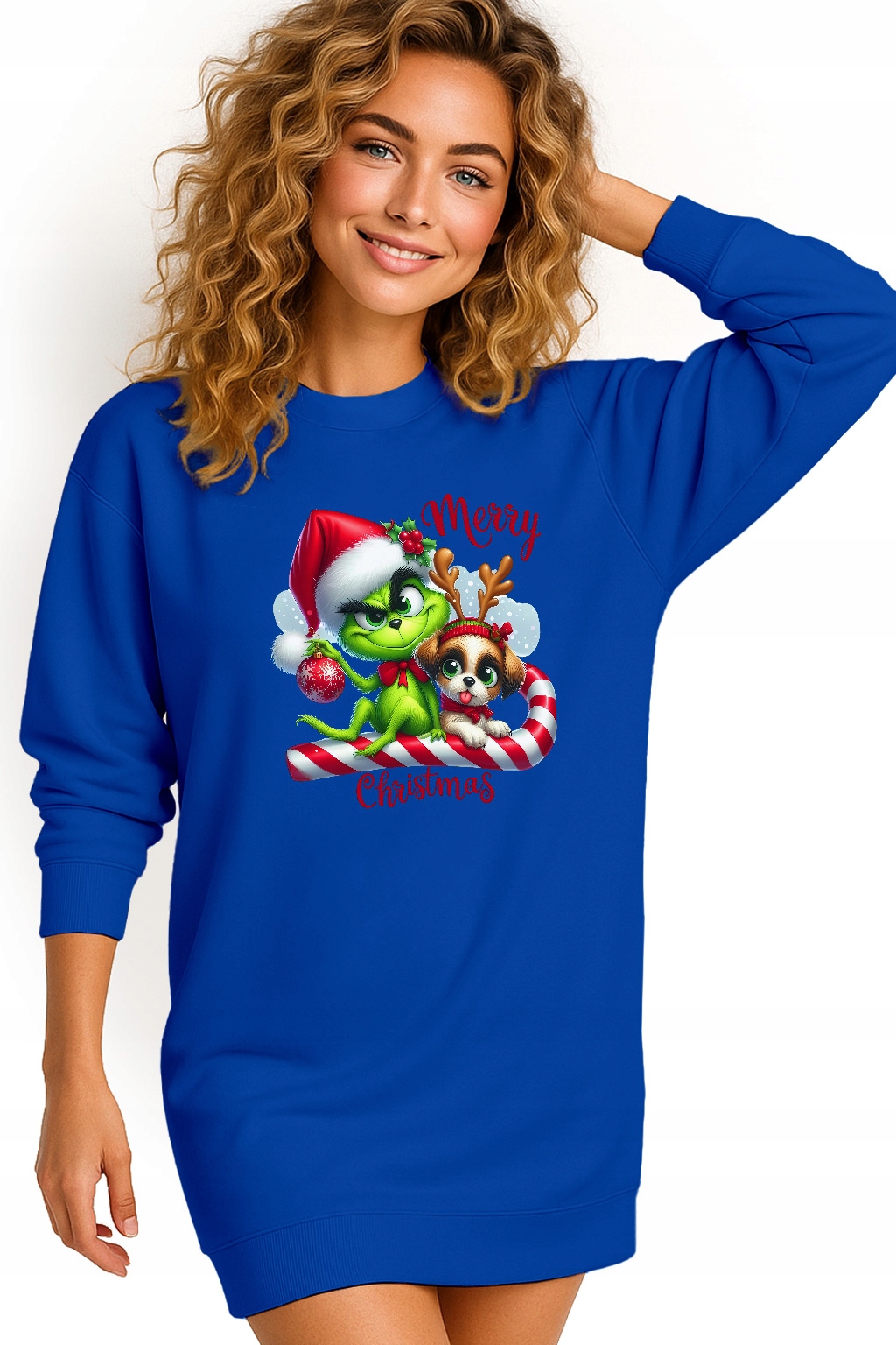 Mikina Dámská Vánoční Oversize Šaty Grinch Sob Dárek Vánoce S