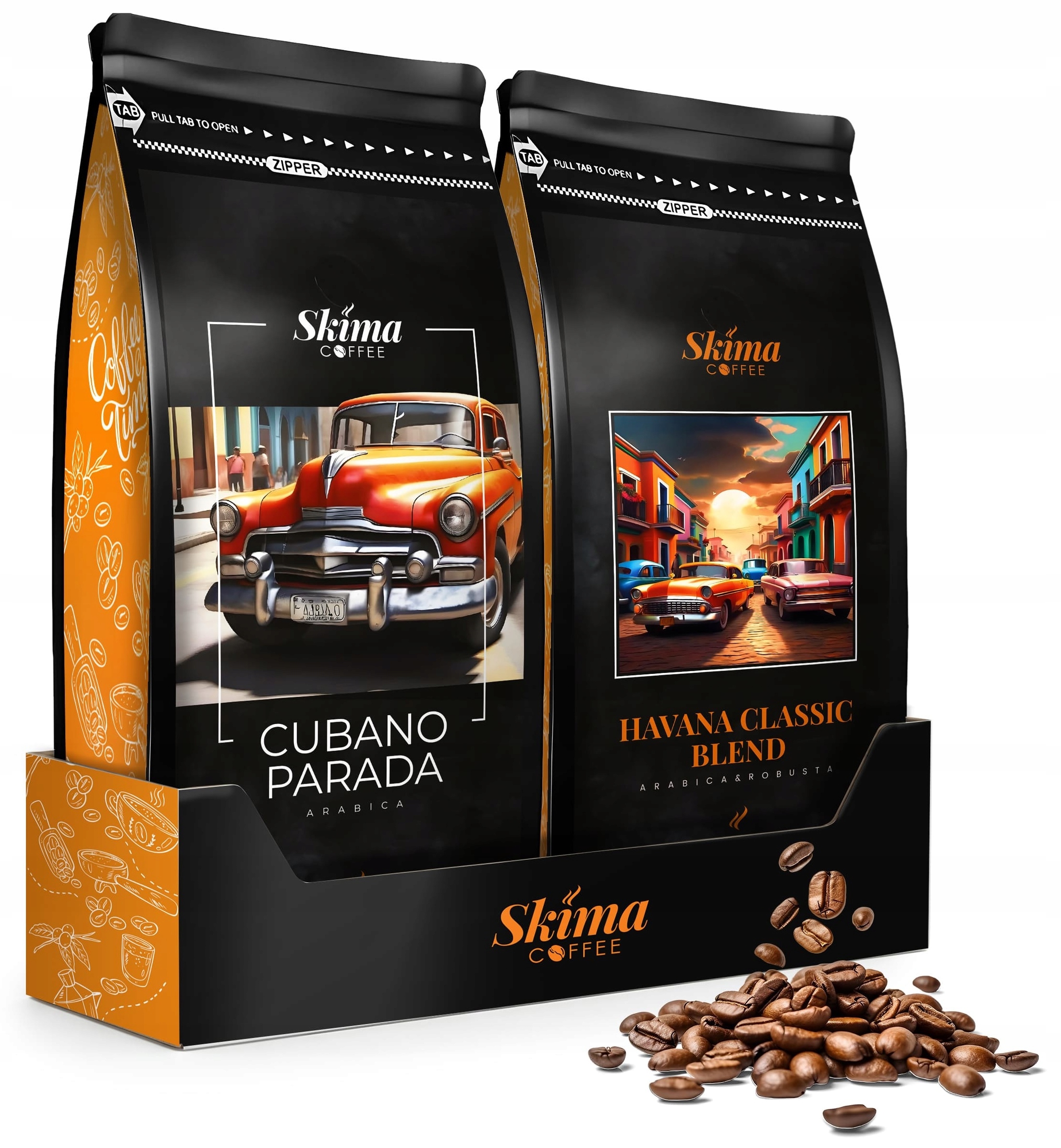 Káva zrnková 1 kg x 2 Havana Classic Blend/cubano Parada do kávovaru Dárek