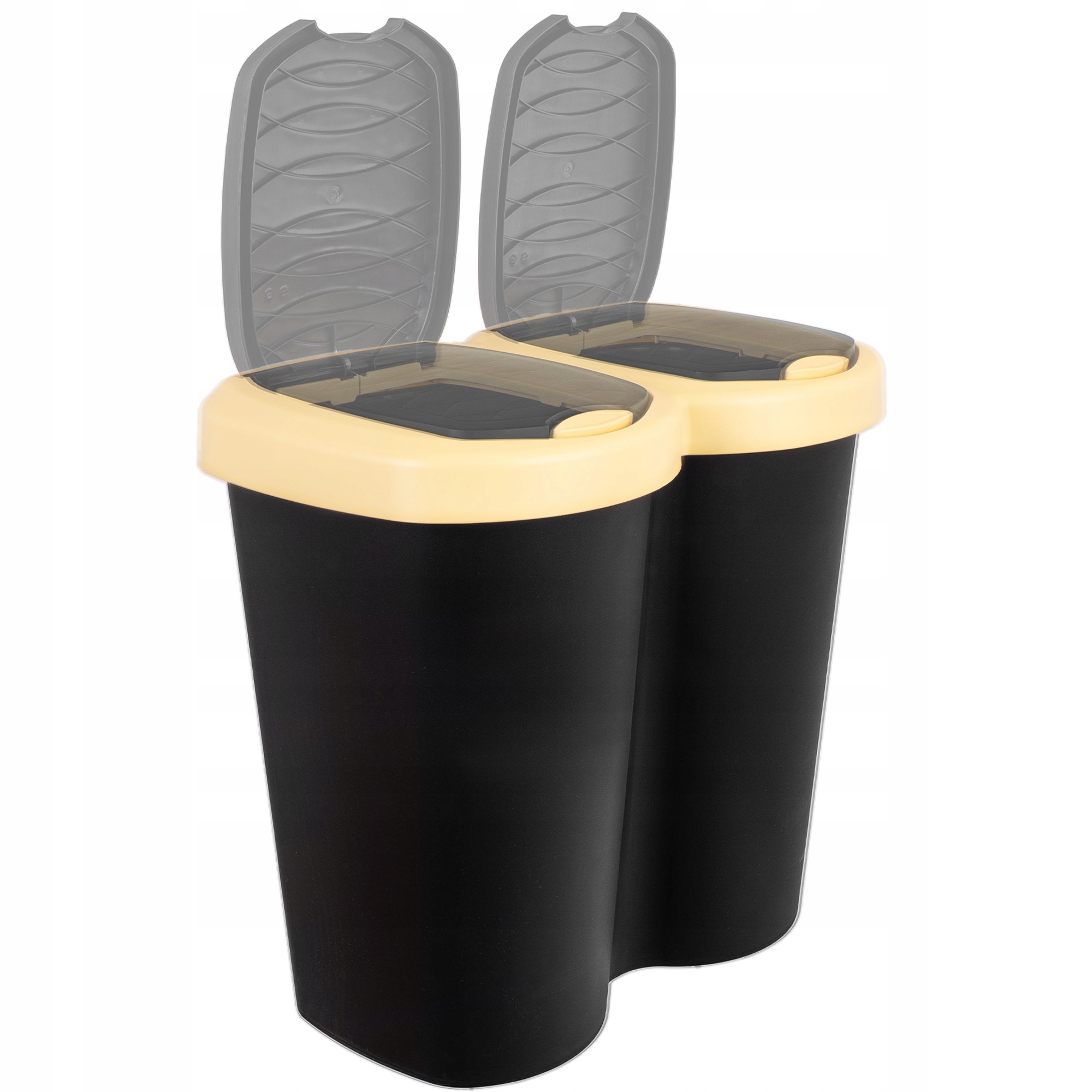 Levně Odpadkový Koš Nádoba Na Třídění Dvojitý Odpadkový Koš Se 2 Klapkami 40 L