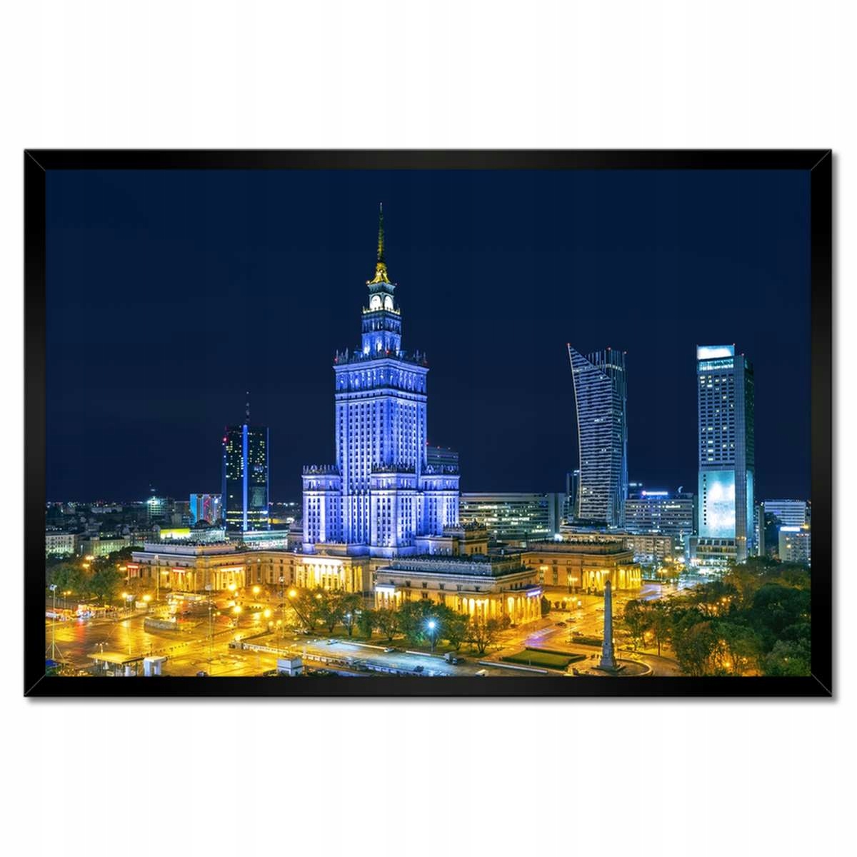 Plakáty v rámu 60x40 Varšava v noci Palác