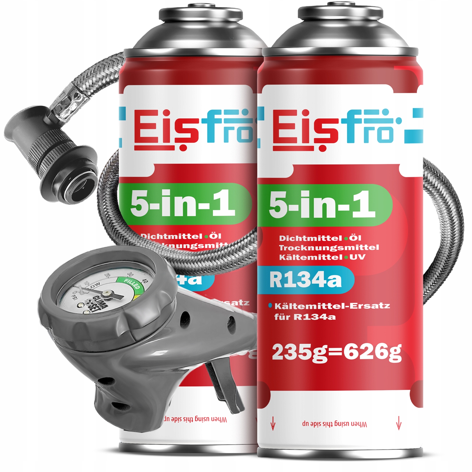 3x Gaz Pro Klimatizace R134a chladivo 5v1 470g vypouštěcí potrubí