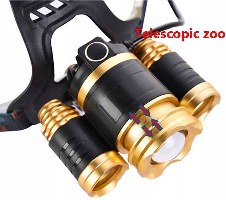 Latarka Czołowa 3x LED T6 CREE 18650 Ładowarki EAN (GTIN) 23310122656704